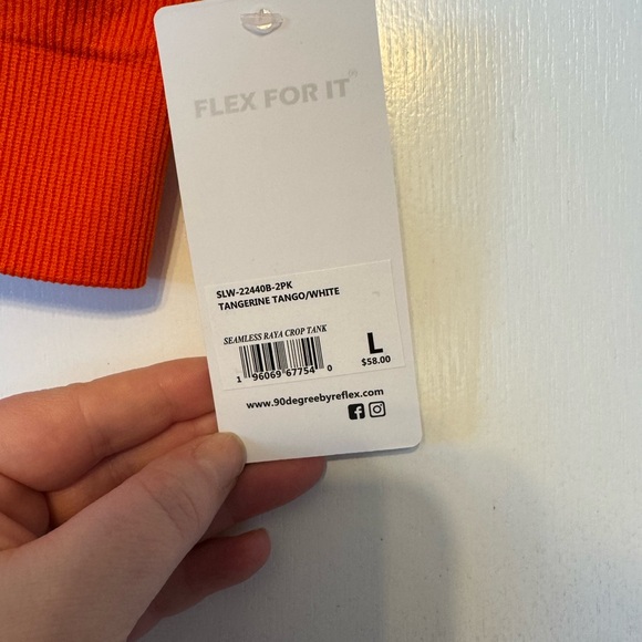 90 Degree By Reflex Bright Orange Crop Top - Picture 3 of 9